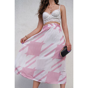 Ružovo-smotanová vzorovaná maxi sukňa Claire