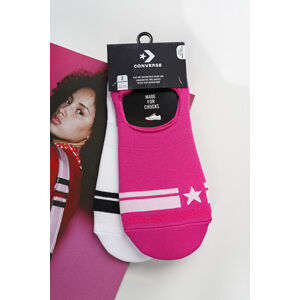 Dámske fuchsiovo-biele členkové ponožky MFC OX Stripe Star - dvojbalenie