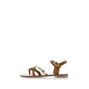 Hnedé kožené sandále 5-28104