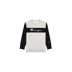 Champion Colour Block Kangaroo Pocket Reverse Weave Sweatshirt-XL šedé 214049-EM004-XL