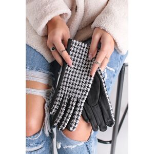 Čierno-biele kárované rukavice Marion