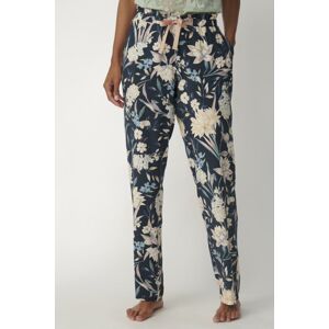 Tmavomodré kvetované pyžamové nohavice Mix&Match