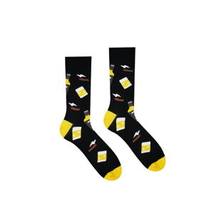 Čierno-žlté vzorované ponožky Whisky