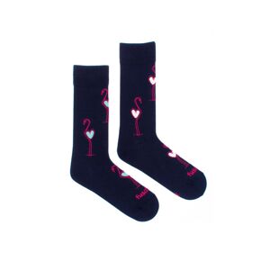 Tmavomodré vzorované ponožky Plameniak