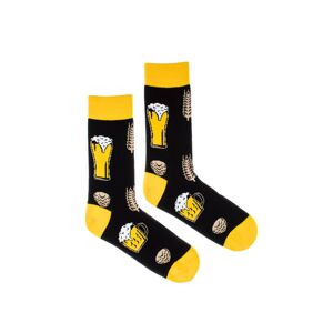 Žlto-čierne ponožky Beer