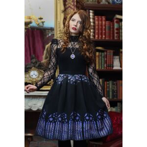 Modro-čierna vzorovaná midi sukňa Glasswork