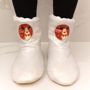Detské biele ponožkové kapce CHRISTMAS RENNA