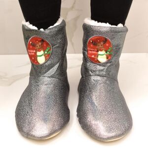 Detské sivé ponožkové kapce CHRISTMAS RENNA