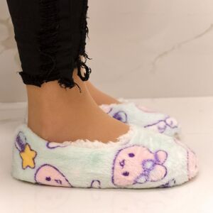 Detské svetlomodré ponožkové papuče PANDA