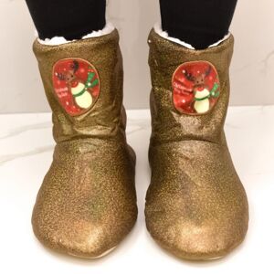 Detské zlaté ponožkové kapce CHRISTMAS RENNA