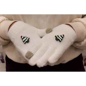 Dievčenské biele mohérové rukavice ABIES