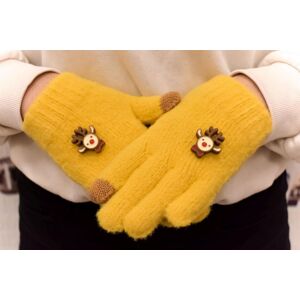Dievčenské žlté mohérové rukavice ABIES