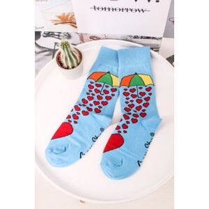 Modré vzorované ponožky Lásky Dážď modré