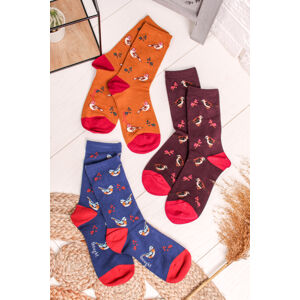 Viacfarebné ponožky Felice Bamboo British Birds Socks Pack - trojbalenie