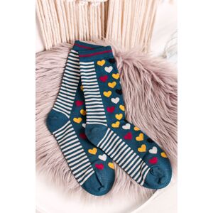 Viacfarebné vzorované ponožky Eileen Bamboo Heart Stripe Socks