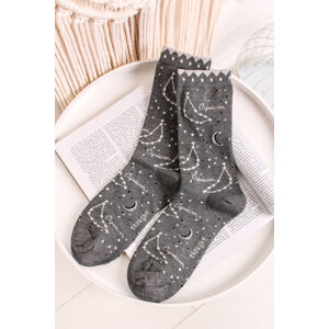 Tmavosivé vzorované ponožky Capricorn Bamboo Zodiac Star Sign Socks