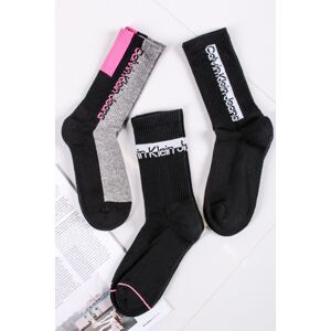 Dámske sivo-čierne ponožky CKJ Women Sock 3P Athleisure - trojbalenie