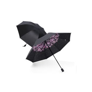 Čierno-ružový kvetovaný dáždnik Petals