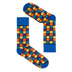 Unisex modro-žlté ponožky Spox Sox Rubiks cube