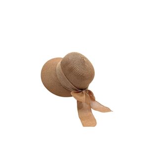 Tmavobéžový klobúk s béžovou stuhou Tara