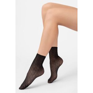 Čierne vzorované silonkové ponožky Nolita