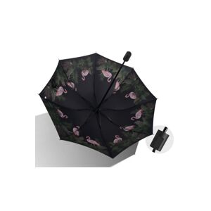 Čierno-ružový vzorovaný dáždnik Flamingo