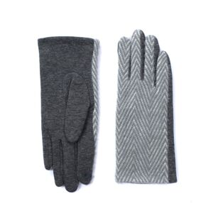 Sivé vzorované rukavice Natalie