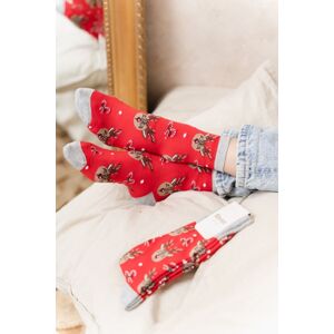 Červené vzorované ponožky Rudolf