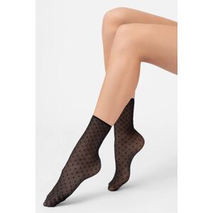 Čierne vzorované silonkové ponožky Sofia
