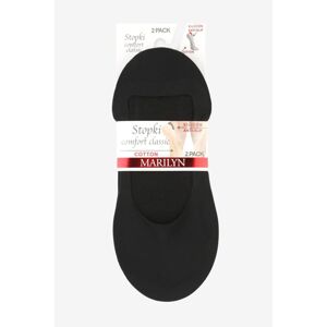 Čierne balerínkové ponožky so silikónovým pásom Comfort Classic - dvojbalenie