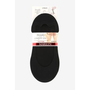 Čierne balerínkové ponožky so silikónovým pásom Comfort Low - dvojbalenie