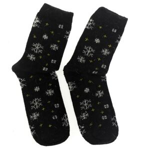 Vlnené čierne ponožky VLOČKY